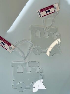 5 for $10 Acrylic Train Ornament DIY Christmas Craft Kids Decor